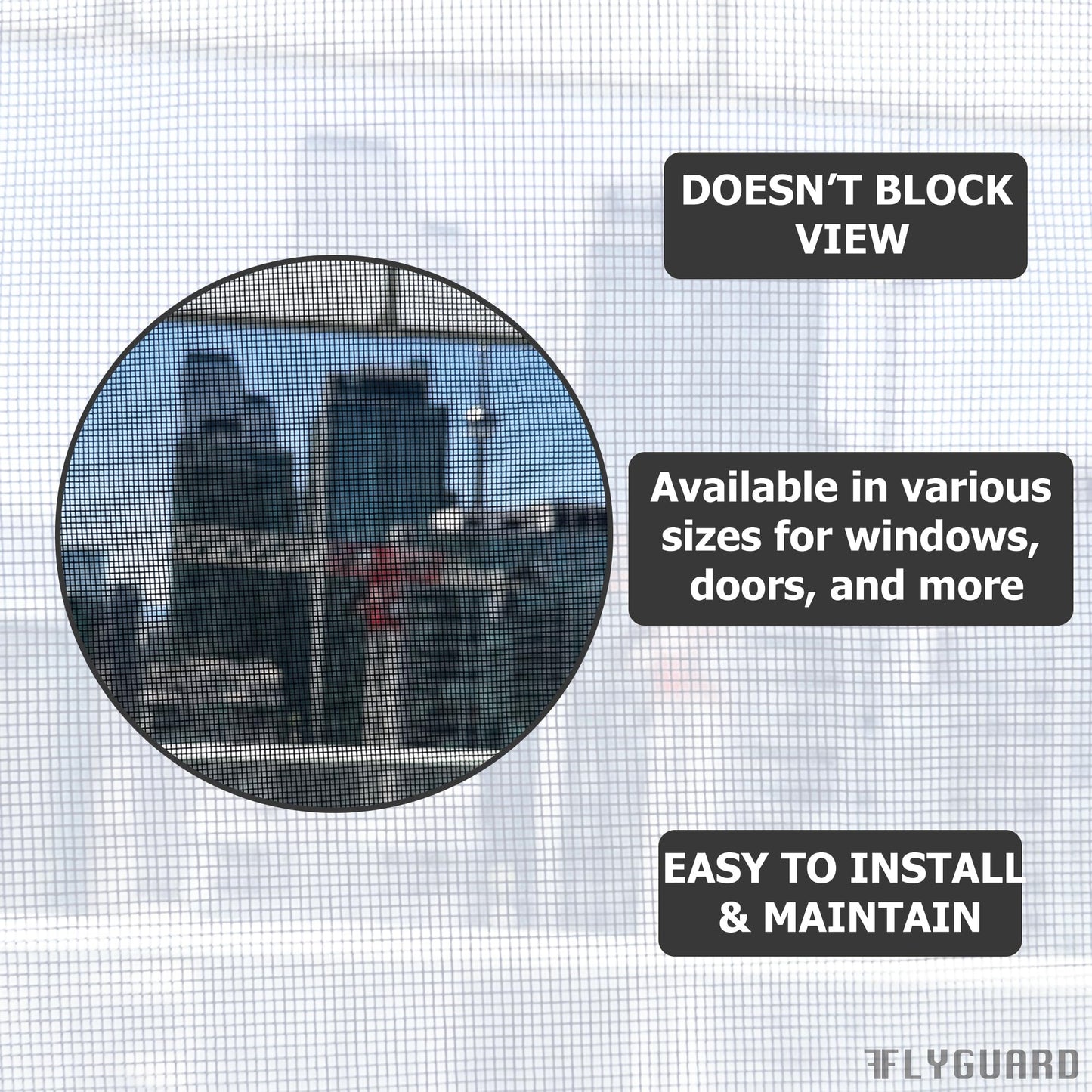 Flyguard Fiberglass Window Screen and Screen Door Replacement,Fiberglass Screen Mesh Screen & Sliding Screen Door Repair for Patio & Window